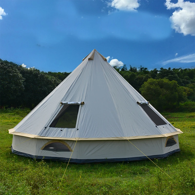 Glaming Luxury Mongolia Yurt, Family Travel, Hiking, Outdoor Camping Castle Tent, Silver Coated UV Function, 6-10Persons