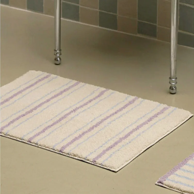 VIKAMA Light Colored Striped Lines Anti Slip Carpet Soft And Fluffy Floor Mat Entrance Bedroom Wear-Resistant Home Decoration