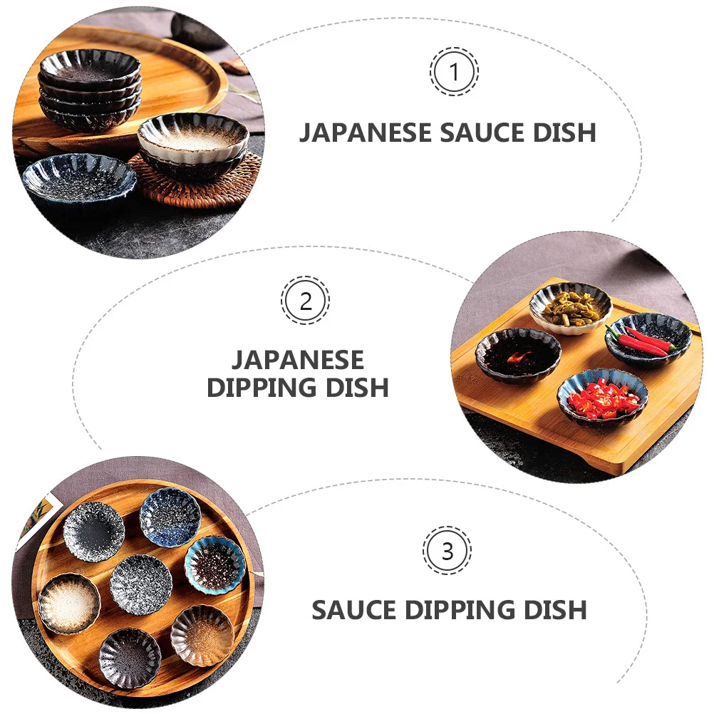 

5Pcs Ceramic Seasoning Dishes Japanese Style Ecofriendly Foodgrade Material Home Restaurant Use Stable Bottom Easy Clean Unique
