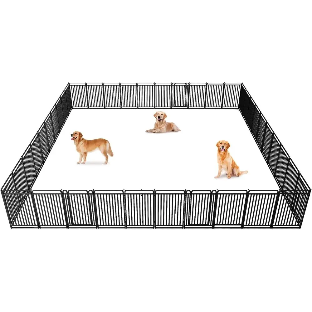 

Portable 43 Inch Tall Metal Dog Playpen for Outdoor Use, Suitable for Large, Medium, and Small Dogs (40 Panels)