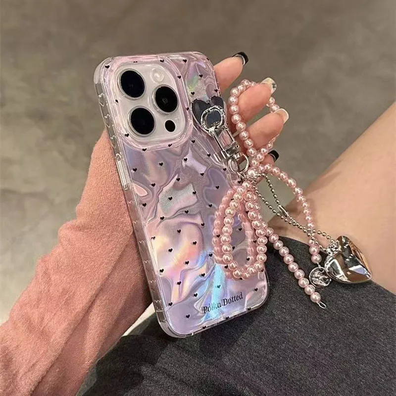 Love Laser Pink Bow Case For OPPO A40 A80 A60 A3X A3 A53S A53 A16 A93 A54 A54S A17 A77 A96 A58 A78 A57 A38 A18 A79 Phone Cover