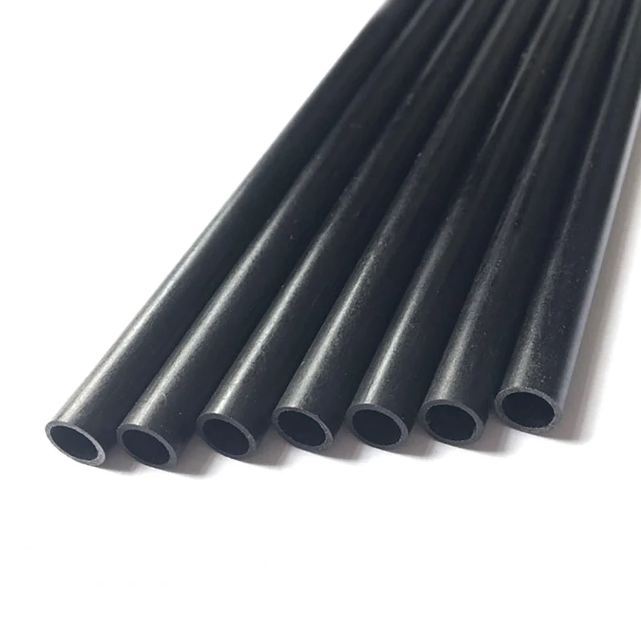 4PC Black Glass Fiber Tube Outside  Diameter 3mm-14mm Insulation Hollow Fiberglass Lenght 500mm For Kite Tents UAVAnd DIY