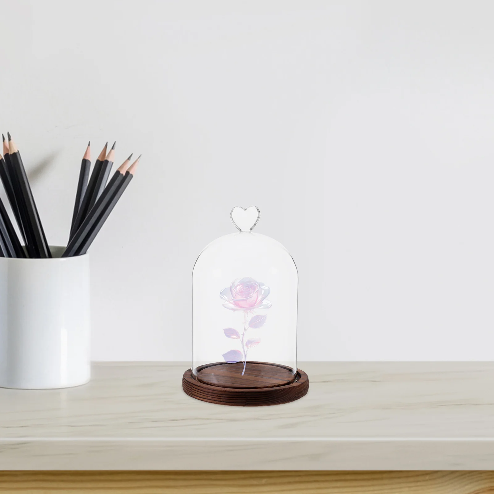 قبة زجاجية مزخرفة، قبة شفافة ممتازة لمقتنيات DIY، زهور أبدية، قطع مركزية لعيد الميلاد، عرض المكتب المنزلي #4