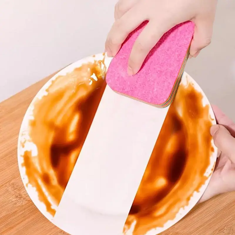 Non-Stick Oil Kitchen Dishcloths 12 Layers Thickened Scouring Pad Tearable Reusable Rag Super Absorbent Dish Towel For Greasy Stove Cleaning