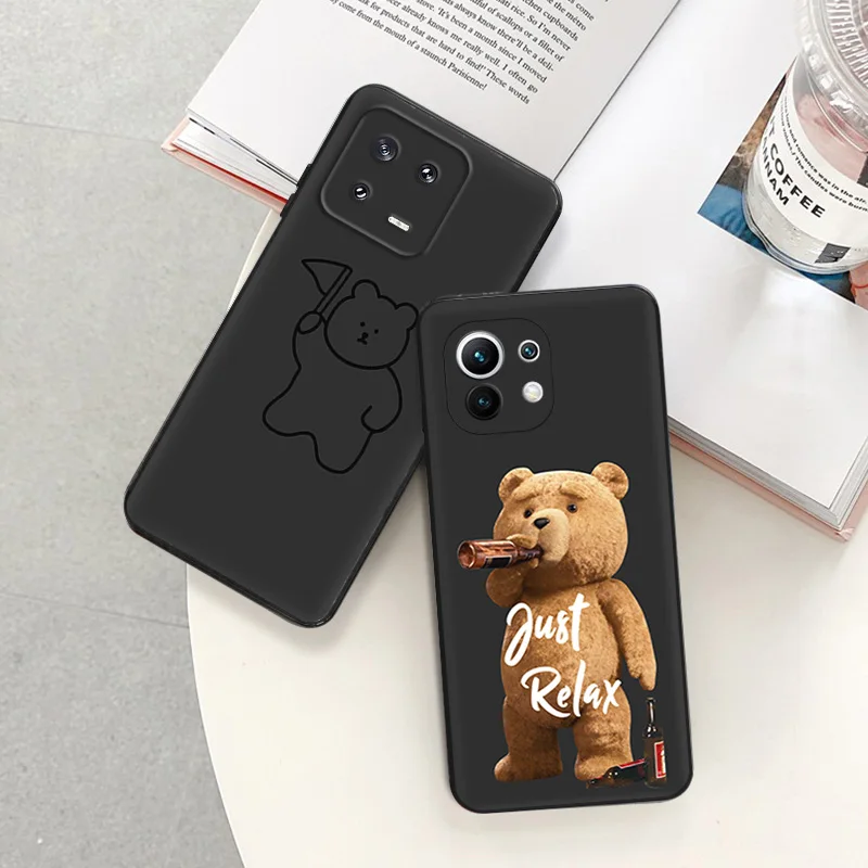 Custodia morbida in Silicone per Redmi Note 13 Pro 4G 5G 12 12c 13c Xiaomi 12t 12x 13Lite 12Lite Fashion Bear Teddy Cute Cover