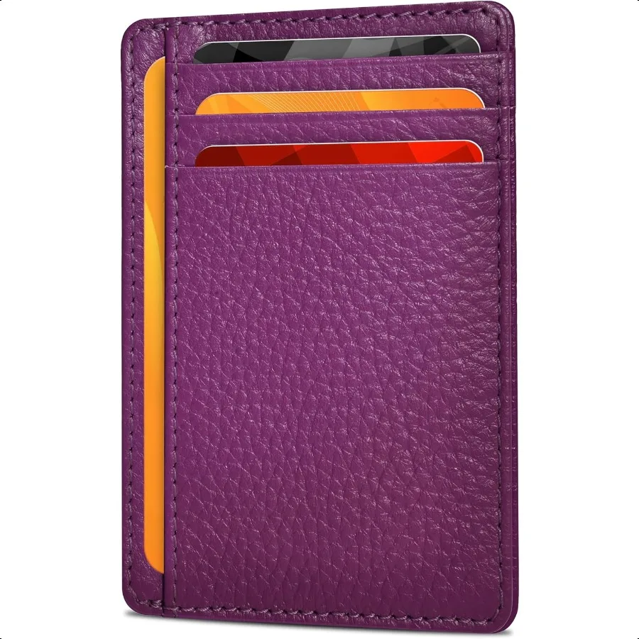 

Leather Minimalist Wallet for Men Women RFID Front Pocket Leather Card Holder Wallets