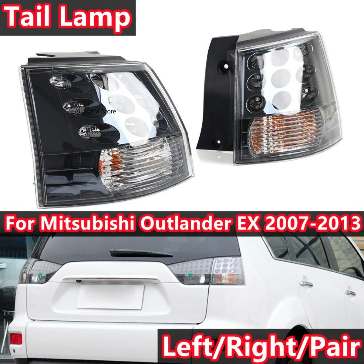 Car Rear Tail Lights For Mitsubishi Outlander EX XL 2007 2008 2009 2010 2011 2012 2013 LED Stop Brake Turn Signal Light Assembly