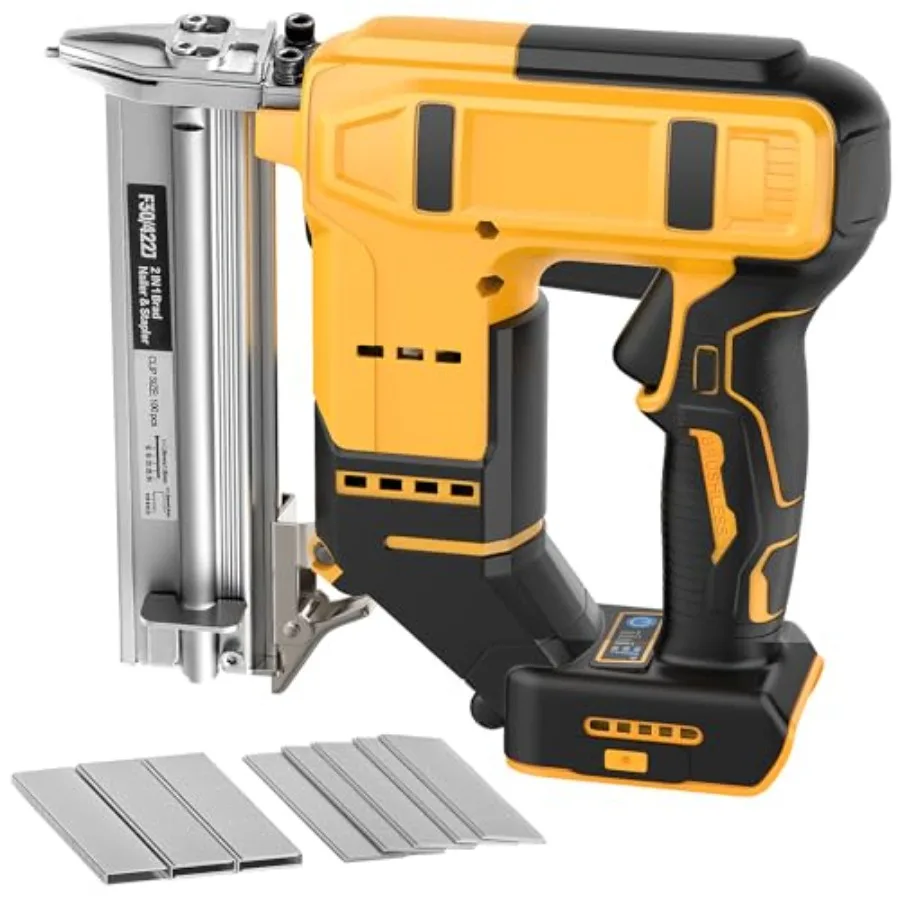 

Электрический гвоздезабиватель для аккумулятора DeWalt 20В, 18 калибр, 2-в-1, беспроводной бесщеточный степлер с 1000 гвоздями и 1000 скобами