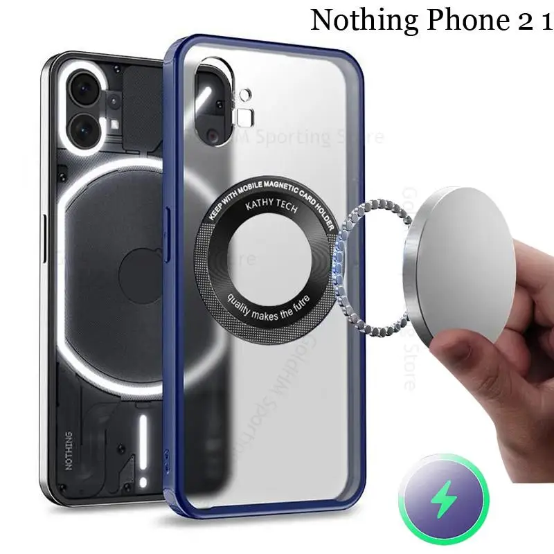 

For Nothing Phone 2 1 Capa For Magsafe Magnetic Matte Case For Nothing Phone 2 Two One Wireless Charging Hard PC Magsafing Cover