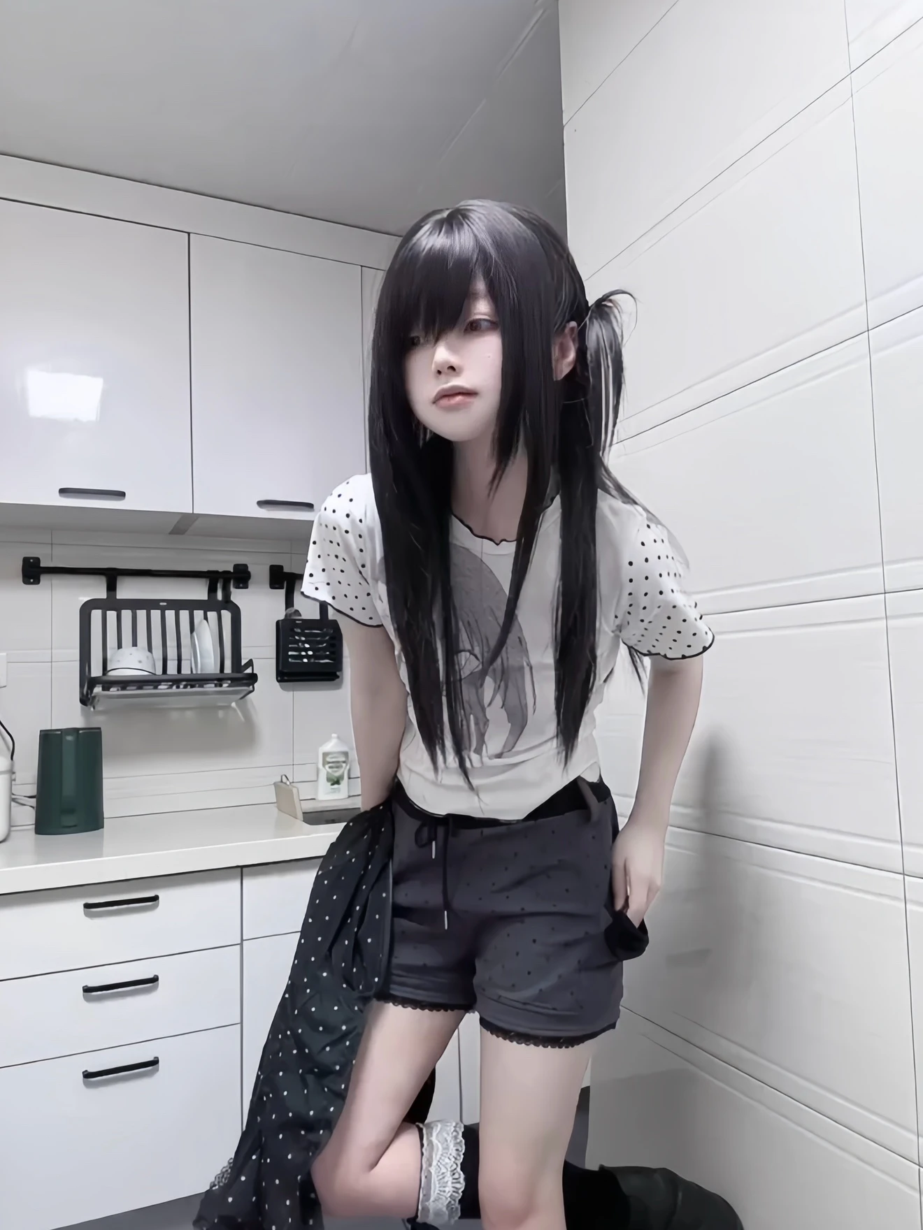 

Yameko Original Mechanical Rabbit Polka Dot ort Sve Sub-Culture Cute Home Sle Деревянный большой воротник Bla White Ang...