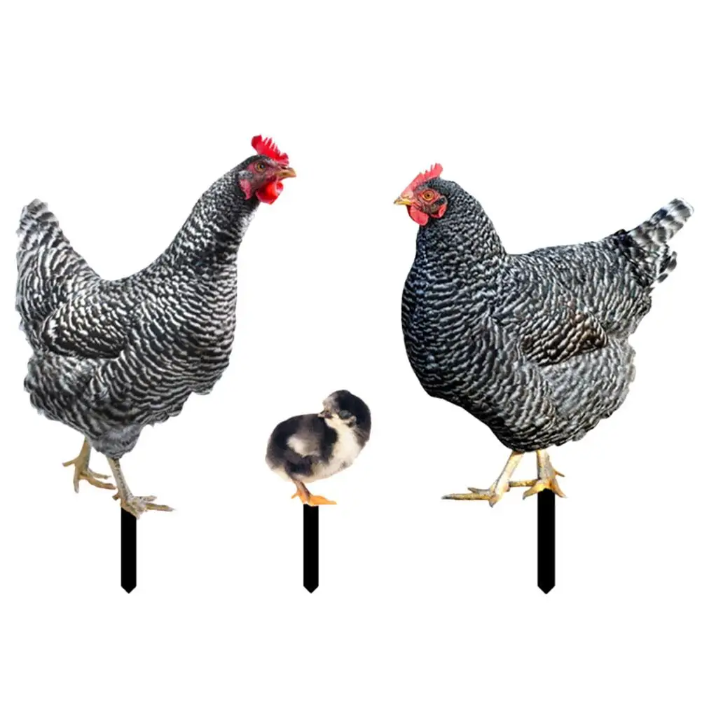 

3 Pcs Yard Decorations Garden Accessory Chicken Insert Stake Acrylic Sign Mother