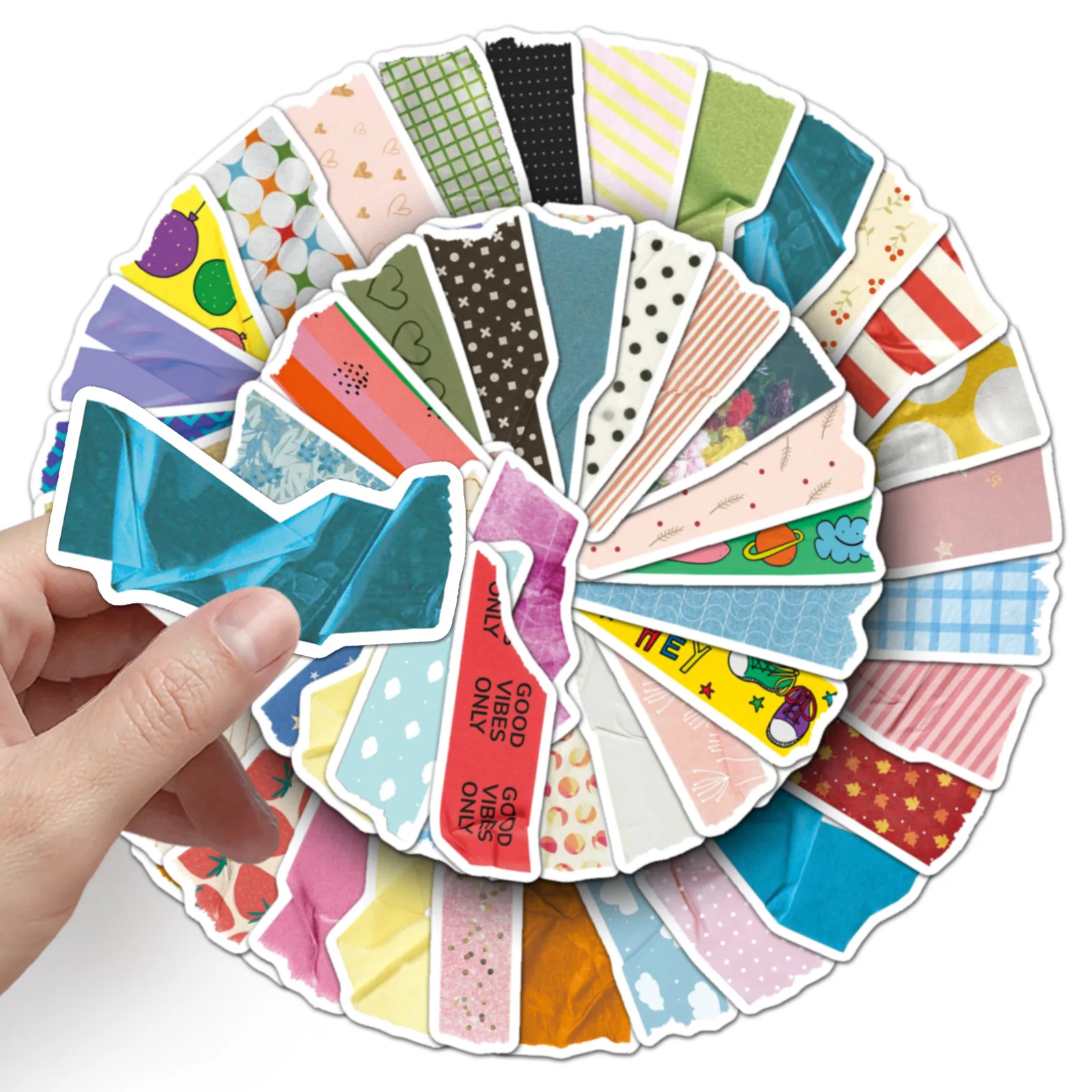 

10/30/50PCS Tape Handbook Graffiti Stickers Personalized Colored Dot Cartoon Decal DIY Luggage Phone Suitcase Waterproof Sticker