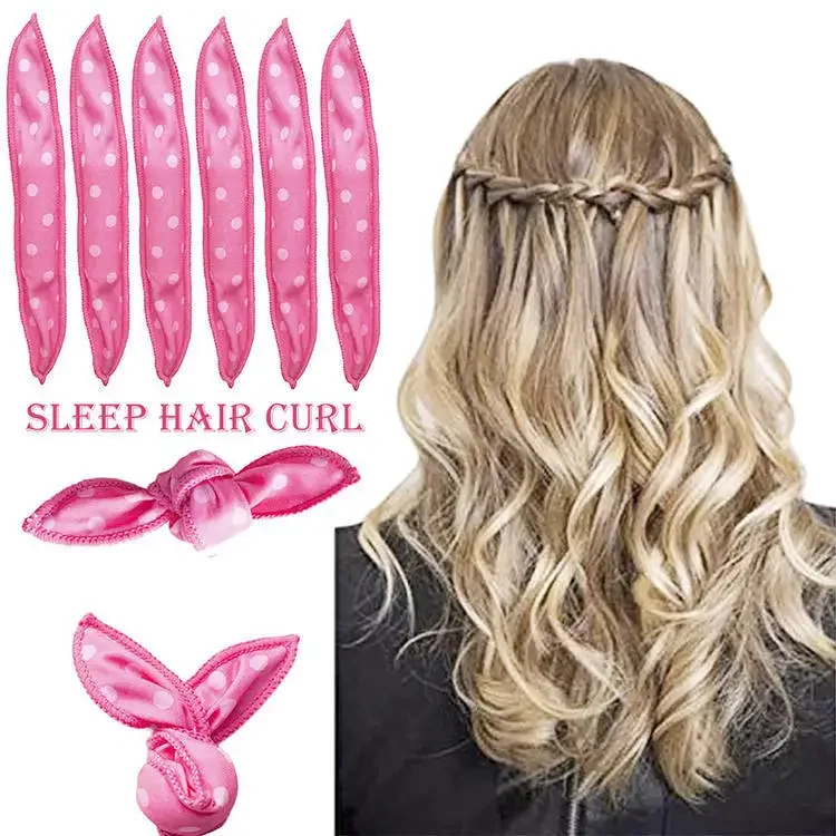 

New polka dot hair curls pear blossom head curls creative sponge dry hair sleep curling iron lazy magic curling iron