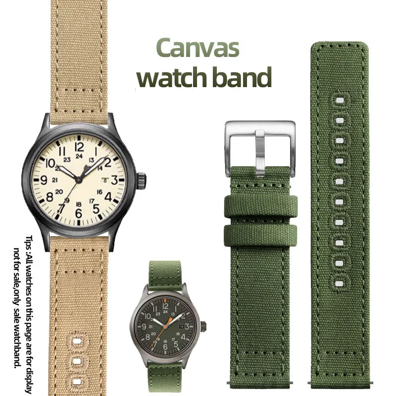 18mm 20mm 22mm Canvas Watchband For TIMEX T49963 T49905 Waterproof Soft And Comfortable   Nylon Pin buckle Man Strap