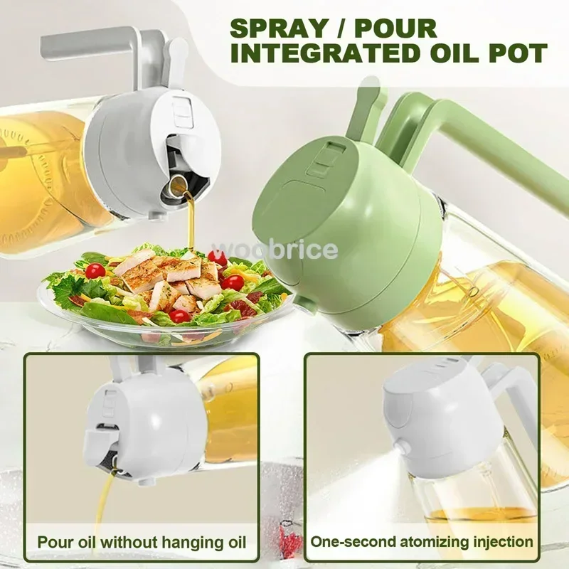 2in1 500ml Plastic Spray Oil Sprayer Bottle Spray Oil Dispenser Oil Jar Cruet BBQ Kitchen Baking Roasting Picnic Kitchen Tool