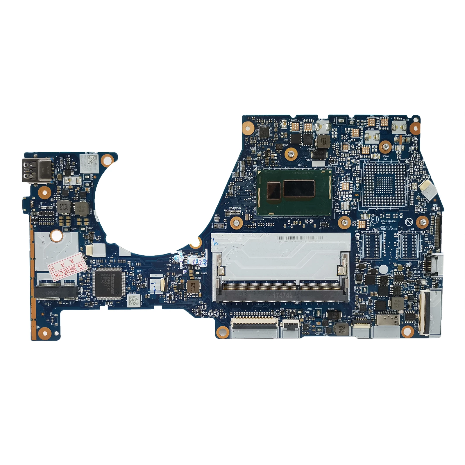 NM-A381 For Lenovo YOGA3 14 YOGA 3-14 Laptop Motherboard With I7-5500U CPU FRU 5B20H35602 5B20H35614