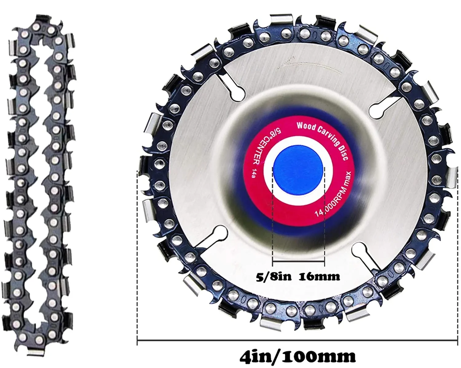 Woodworking Carving Disc 4 Inch 22 Teeth & Tungsten Grinder Carving Disc Anti-Kickback Double Saw Teeth Shaper Angle Grinder