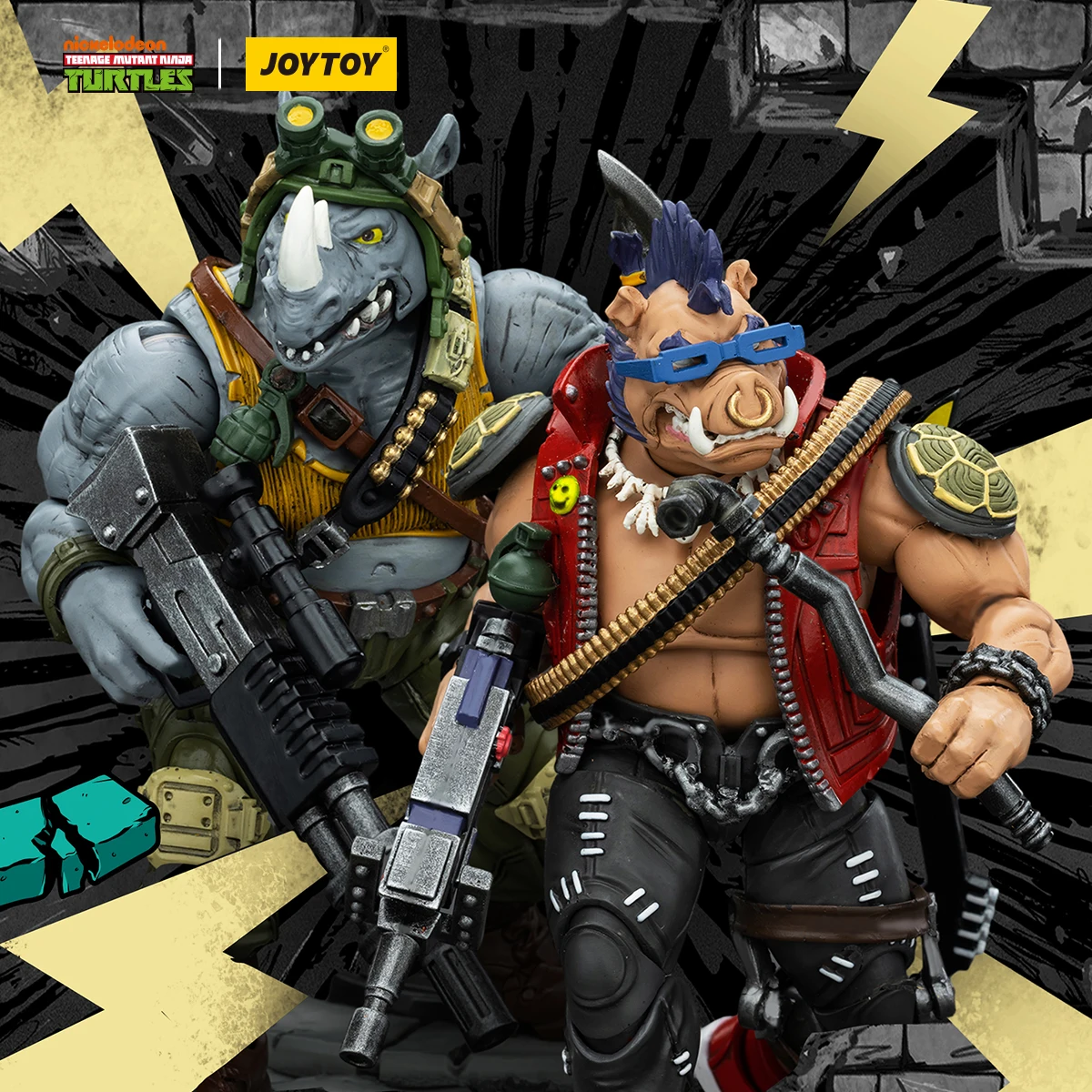 JOYTOY Teenage Mutant Ninja Turtles TMNT Beebop and Rocksteady