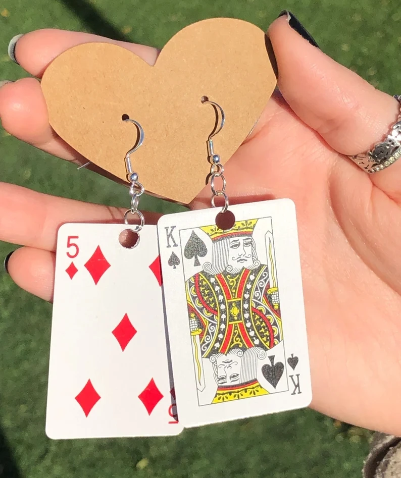 Mini Playing Card Earrings Fun and Quirky Earrings Statement