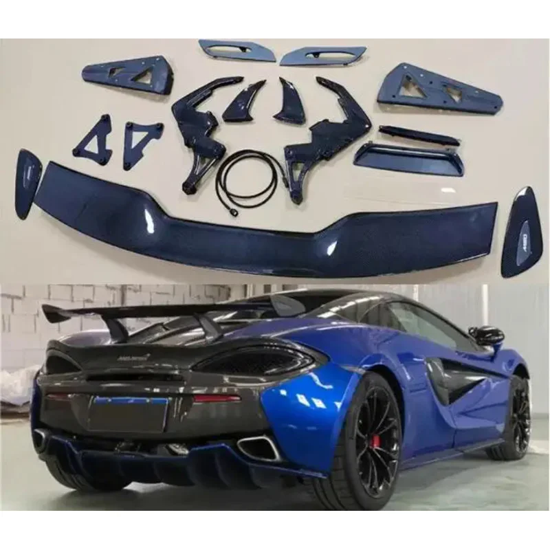 

Для Mclaren 540C 570 570S 570GT 2015 2016 2017 2018 2019 2020 2021 2022 натуральный сухой углеродный автомобильный спойлер для заднего крыла багажника