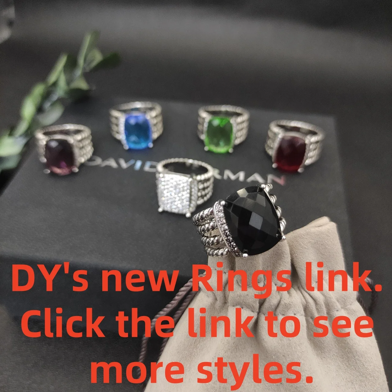 

2025 Christmas New DY Ring Colored Crystal Contemporary Design Smooth Finish Fashion Jewelry Gift
