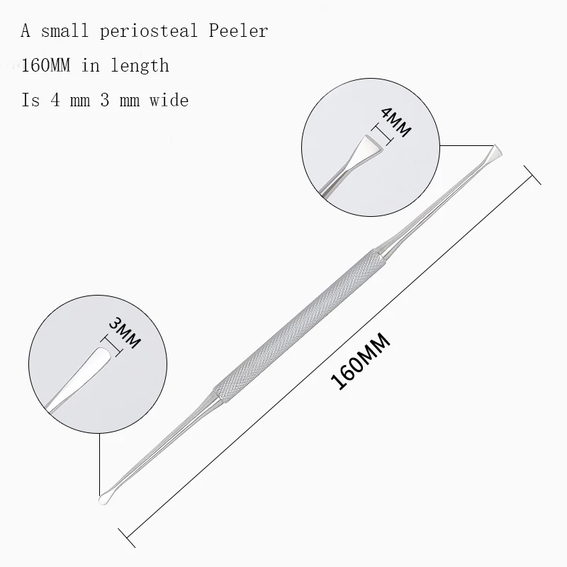 Orthopedic apparatus, medical, double-headed, periosteal stripper, stripper, hanging periosteum, round-headed flat head