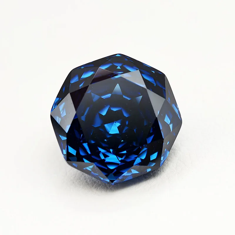 New 5A Royal Blue Color Millennium Octagon Rose Cut Cubic Zirconia Gemstones for Jewelry Making
