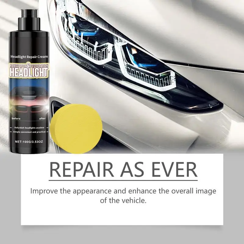 Car Headlight Restoration Headlight Renewal Polish Headlight Repair Cleaner Headlight Lens Polish Repair Headlight Renovation