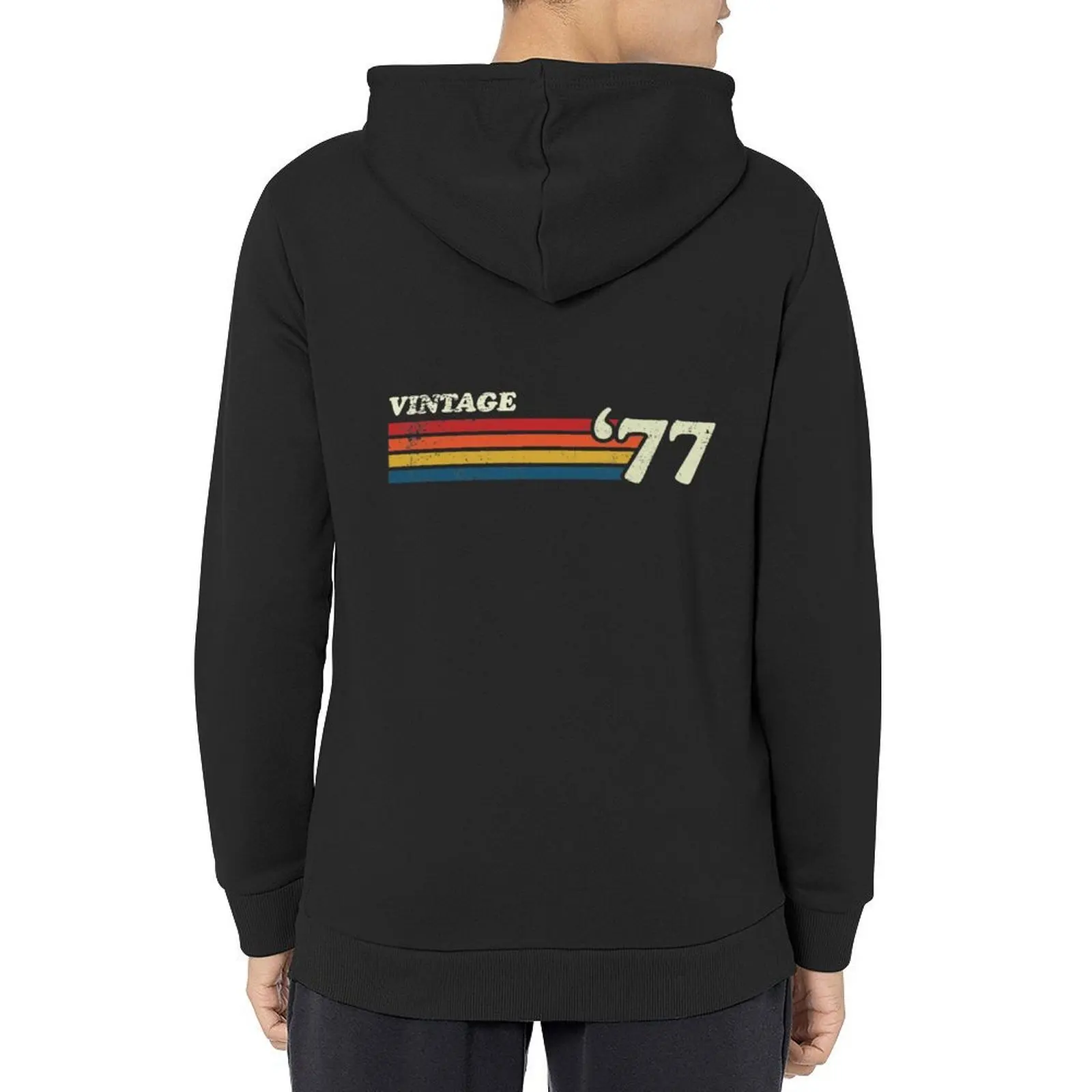 

VINTAGE '77 RETRO STRIPES Hoodie autumn new products men's autumn clothes men's sweat-shirt set men wear hoodie streetwear