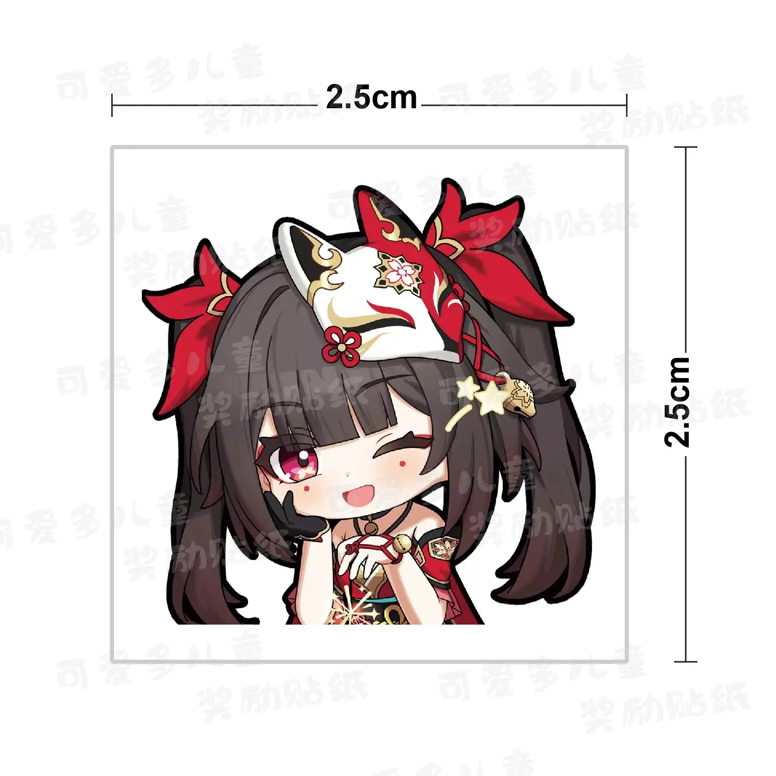 Anime Honkai: Star Rail Sparkle Cosplay 500 Stickers/rolls Square Curly Handbook Cute Adhesive Label Decorate Xmas Birthday Gift