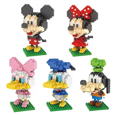 Disney Series Model Micro Building Blocks Mickey Mouse Donald Duck Goofy Cartoon Diamond Brick  Figures Toys For Kid Xmas Gift