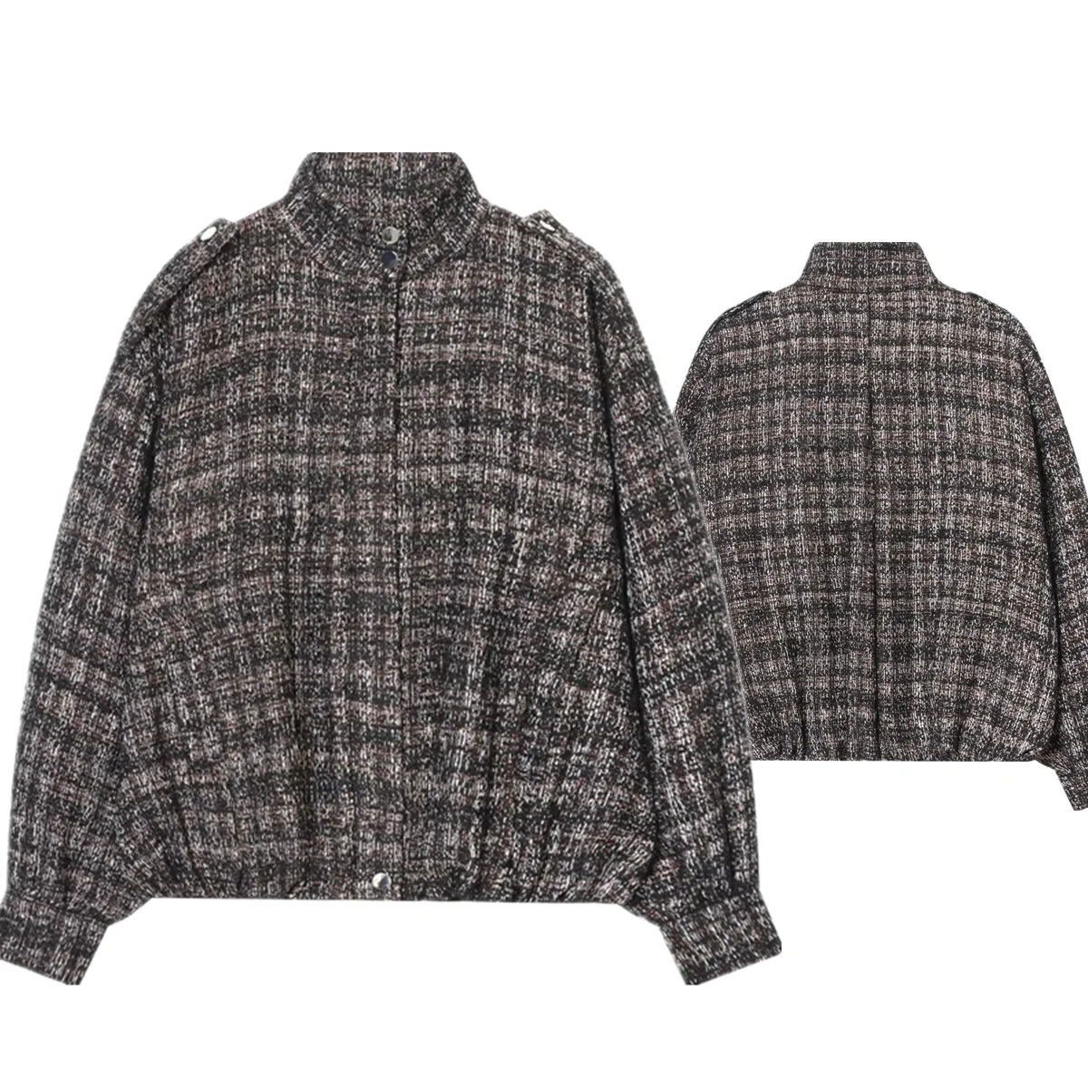 

Dave&Di минималистичный элегантный модный элегантный твидовый пиджак, пальто, женская свободная куртка-бомбер, 2026, винтажная женская одежда