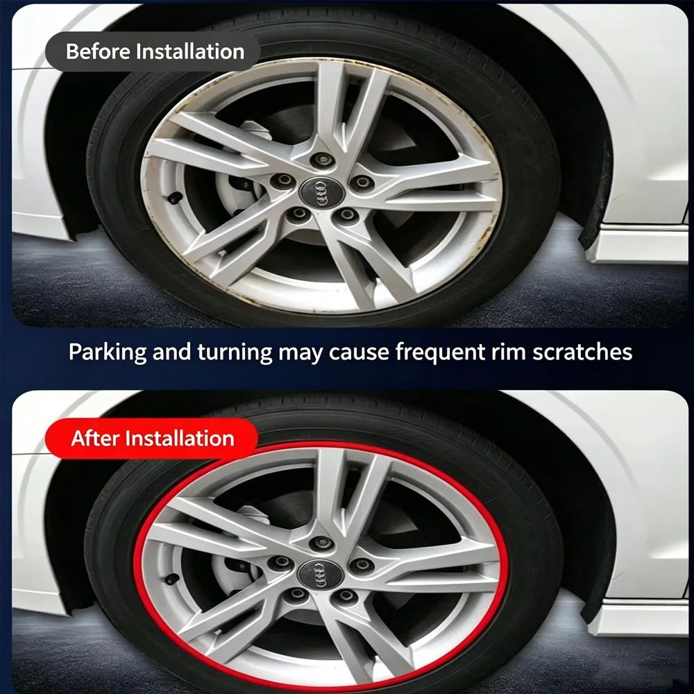 8M Universal Car Rim Protect Strip Wheel Edge Protector Car Wheel Sticker Tire Protection Care Covers Car Styling
