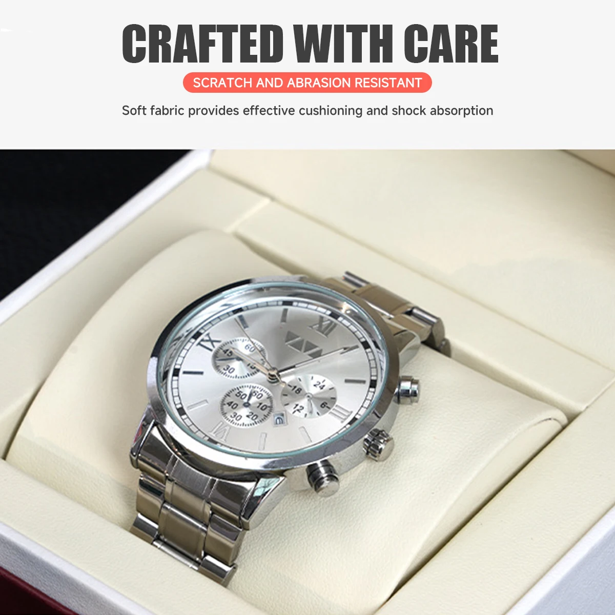 New PU Seashell Pattern Leather Watch Box Single Watch Case Portable Travel Watch Storage Box Gift Scratch-Resistant Watch Box