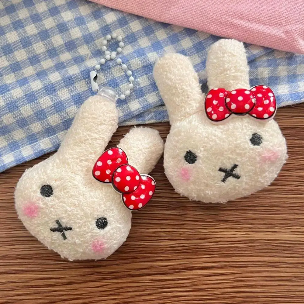 

Miffy Rabbit Retro Polka Dot Bow Blush High Appearance Level Plush Bag Pendant Hair Clip Brooch Cute Student Bag Pendant