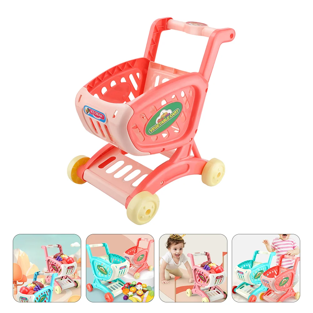 Children's Shopping Cart Dolls Storage Racks Kids Playing Toys Simulation Trolley