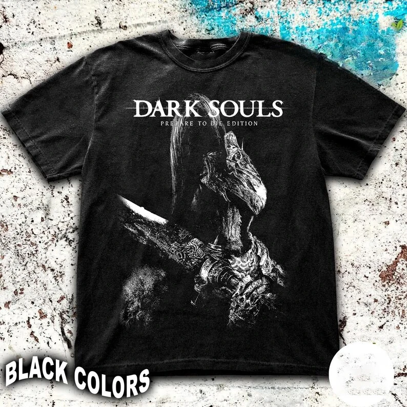 Dark Souls Tee  Shir Men Women Oversized Gaming Vintage Y2K T-shirt Streetwear Graphic Tee Gift for Woman and Man Unisex T-shirt