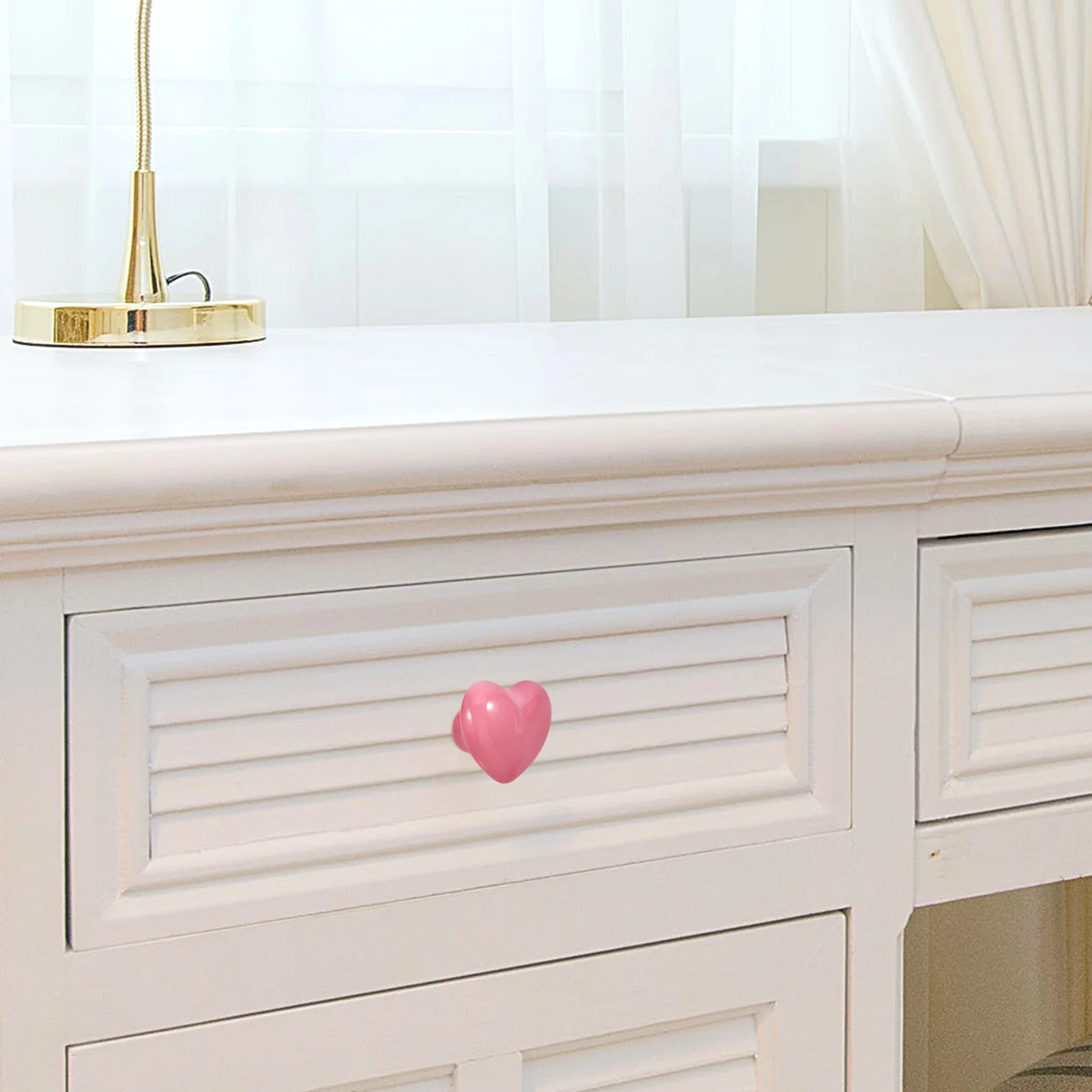 

2Pcs Heart Shaped Ceramic Drawer Knobs Romantic Cabinet Handles for Furniture Kitchen Bathroom Decorative Pulls Easy Fit