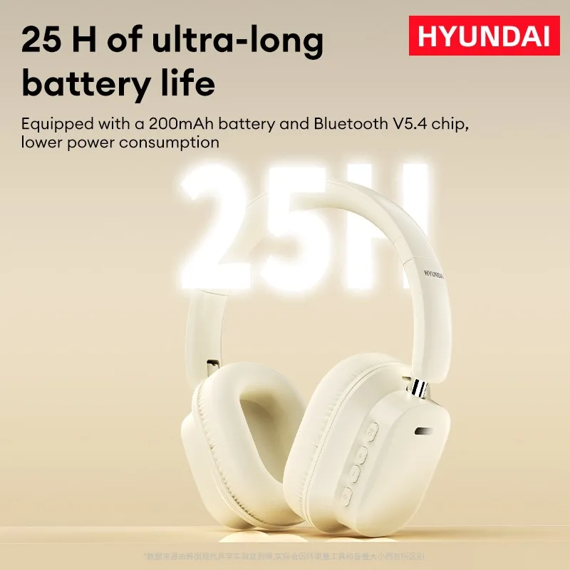 HYUNDAI HY-H08 H1i ANC Wireless Bluetooth 5.3 Headphones Noise Cancellation Hi-Res 38db 3D Spatial Audio Headsets