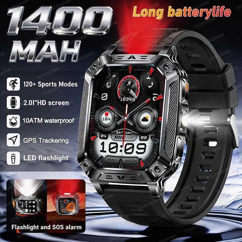 

New 1400mAh Super Capacity Battery Smart Watch GPS path tracker Outdoors Military Adult Clock 10ATM Waterproof Swim Smartwatch