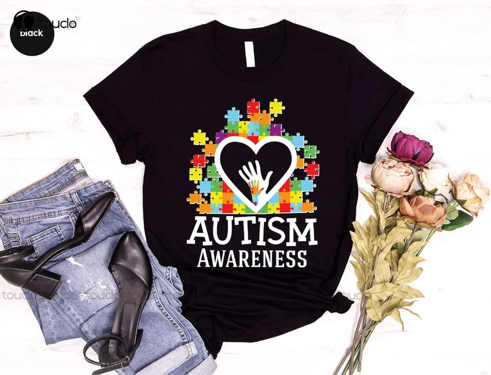 Autism Shirt Neurodiversity Crewneck T-Shirt Autism Awareness T-Shirt Autism Support Tee Purple Shirt For Women Custom Gift