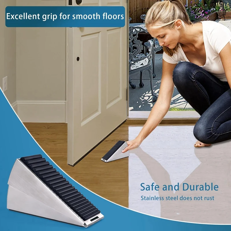 Door Stopper Heavy Duty Door Stop Wedge Tall Door Stoppers For Bottom Of Door, Adjustable Spring Loaded Door Stop Suits