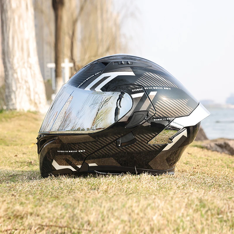 

991-Motorcycle helmet with exposed face, men's and women's four season motorcycle travel full helmet, suitable for all seasons