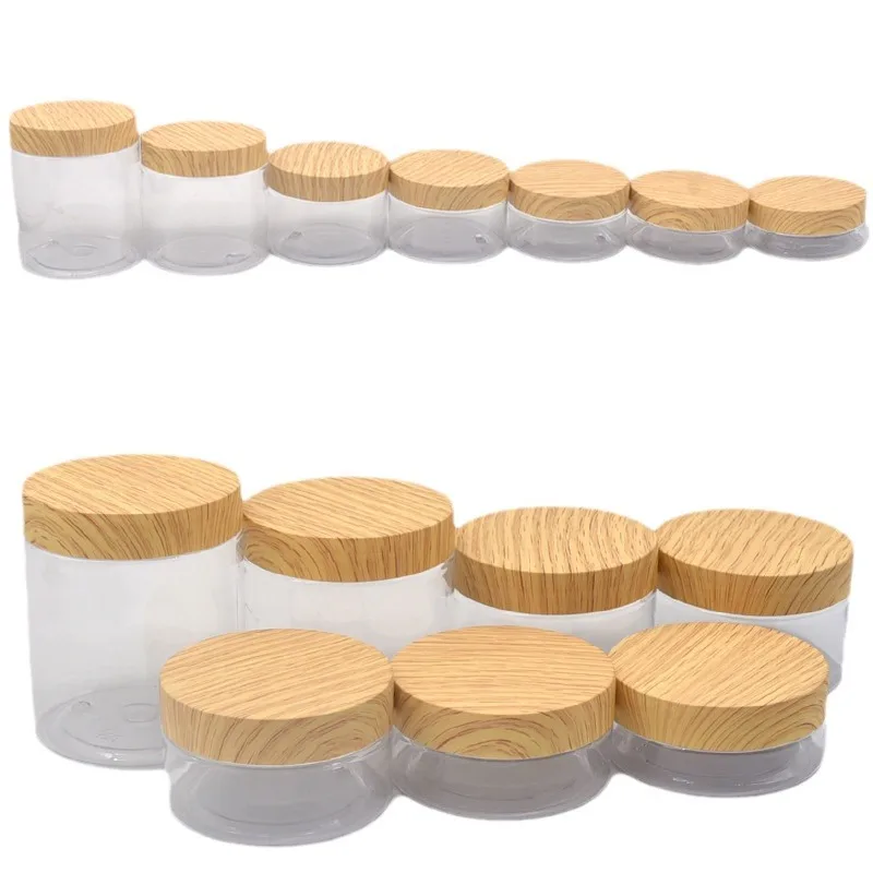 

22Pcs/lot Plastic Clear Cream Jars Sample Beauty Containers with Leak Proof Wide Mouth Travel bottle for Toiletries Cream Bottle