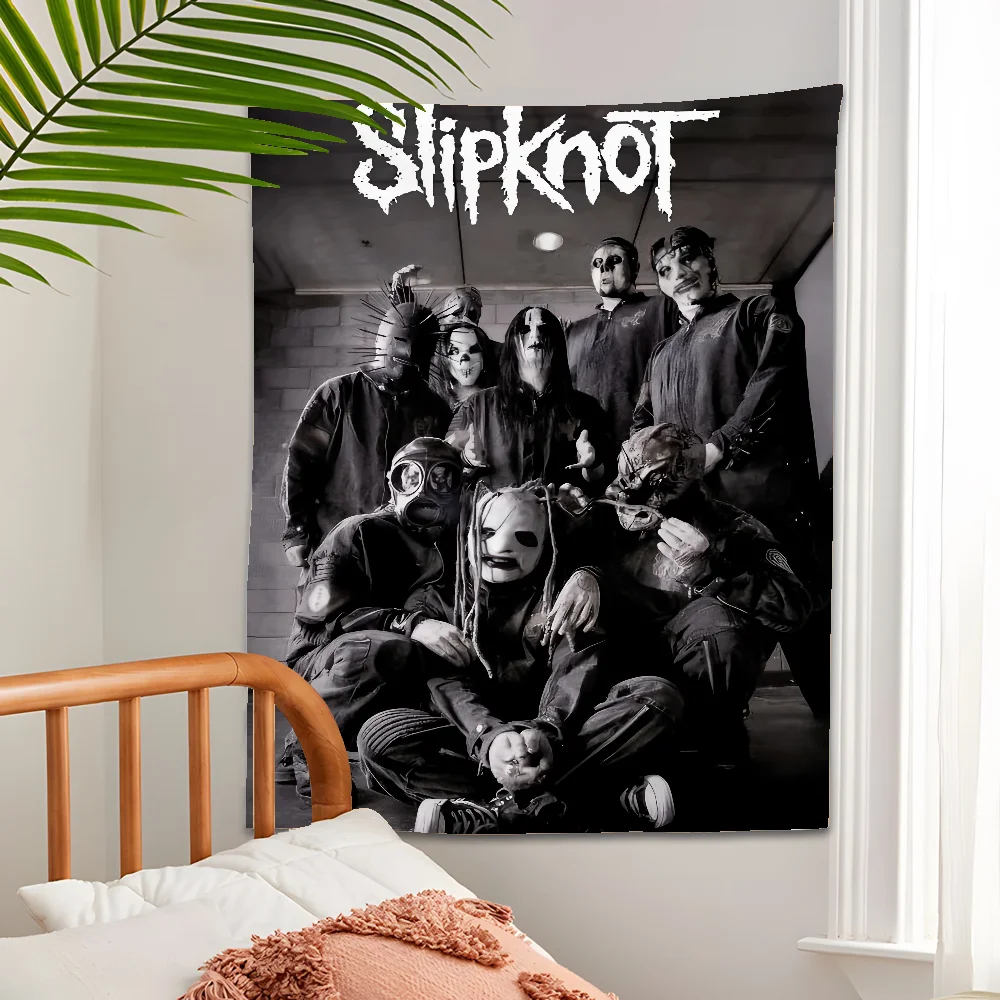 

Popular Heavy Metal S-SlipknotS Punk Rock Band Tapestry Apestry Wall Hanging Decor For Living Room Bedroom, Home Decoration Gift