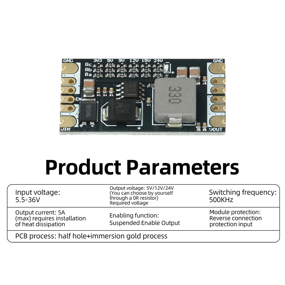 TPS5450 Abwärtswandler DC-DC 5A Step-Down-Modul DC 5,5V-36V auf 5V Leistungsmodul – Detail 8