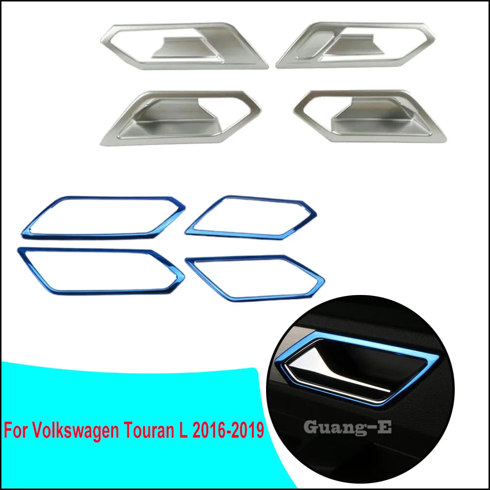

Car Body Cover Stick Trim ABS Plastic/Steel Door Inner Handle Bowl Frame For VW Volkswagen Touran L 2016 2017 2018 2019 2020