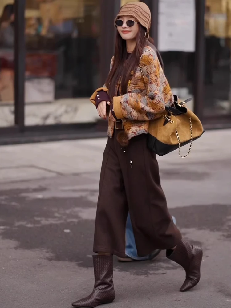 

Модная женская свободная куртка на пуговицах с длинными рукавами и цветовыми блоками, осенняя коллекция 2025, повседневный стиль, круглый вырез, эффект стройности