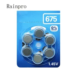 6PCS/LOT A675 ZA 675 PR44 Zinc Air 1.45V Hearing aid battery