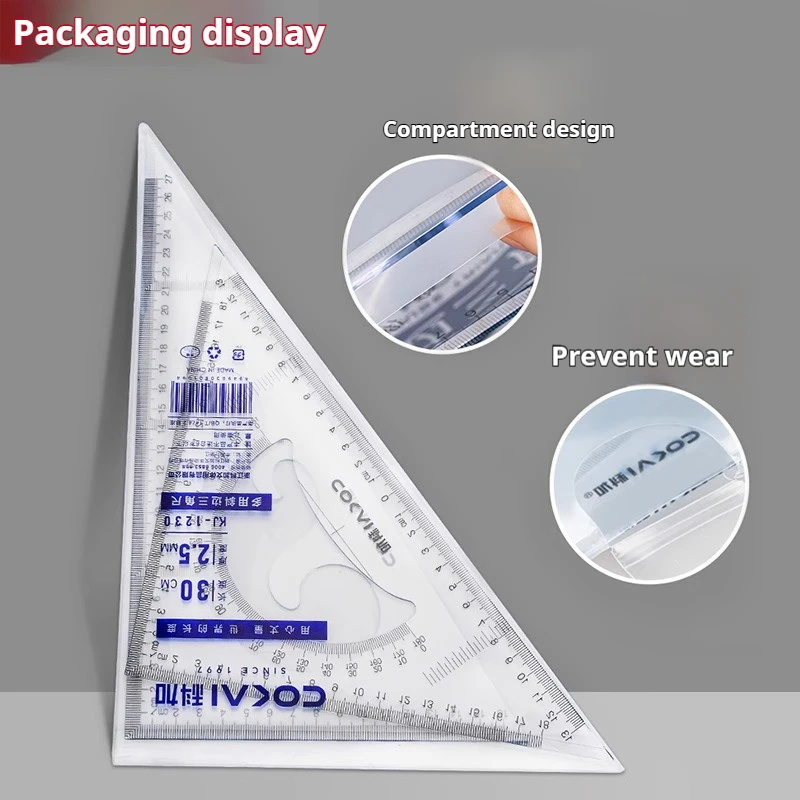 Multifunctional Triangular Ruler 18/22/27/32/37/42CM Hand-drawn Triangle Board Protractor Woodworking Interior Drawing Design